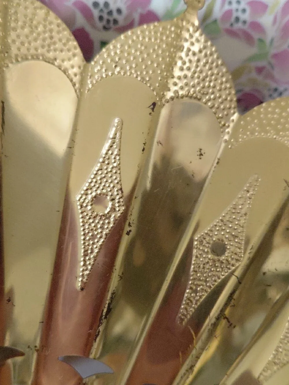 Homco Gold Metal Fan Wall Decor - Set of Four Ornate Fans